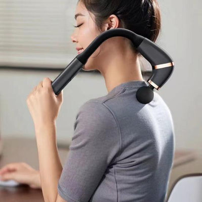 Uzatılmış Saplı Derin Doku Masaj Aleti El Tipi Elektrikli Kas Masaj Aleti Ağrı Giderici LED Ekranlı Sessiz Perküsyon Masaj Aleti 4 Başlık