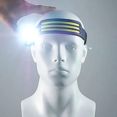 Kafa LED Işık Sensörü Far USB Şarj Edilebilir Dahili Pil El Feneri Kafa Feneri 5 Aydınlatma Modu Su Geçirmez Far