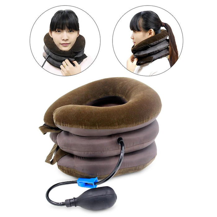 1 ADET Kayropraktik Servikal Traksiyon Masaj Cihazı Şişirilebilir Omuz-Boyun Ağrısı Giderici Destek Yaka