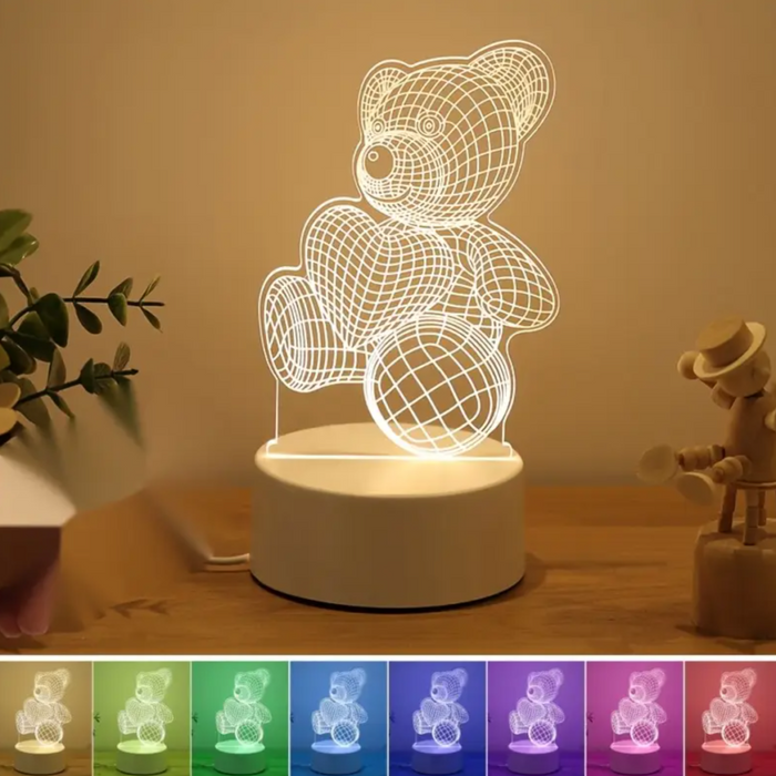 3D LED AYI GECƏ LAMPASI