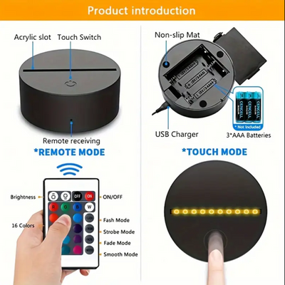 3D LED AYI GECƏ LAMPASI