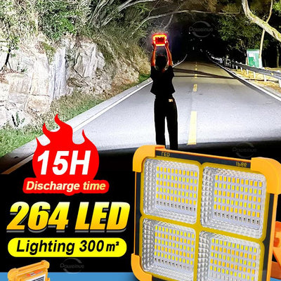 10000 mAh Güneş Şarj Edilebilir Kamp Fener Yüksek Güç Bankası LED çadır ışığı Güçlü Mıknatıs El Feneri Tamir Acil Durum Lambası