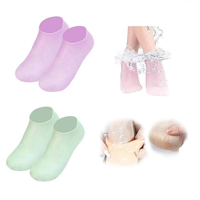 Silikon Nemlendirici Ayak Çorapları Ayak Spa Masajı Peeling Jelli Çoraplar Nefes Alabilir Ölü Deriyi Temizler Çatlamayı Önler Ayak Bakım Aleti