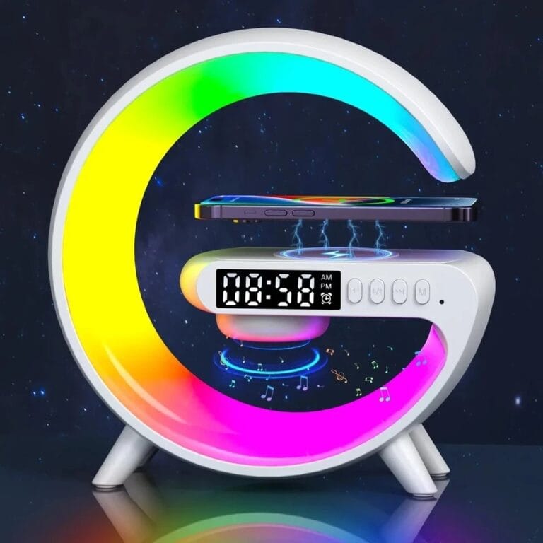 LED gecə lampası, simsiz şarj və bluetooth səsucaldan