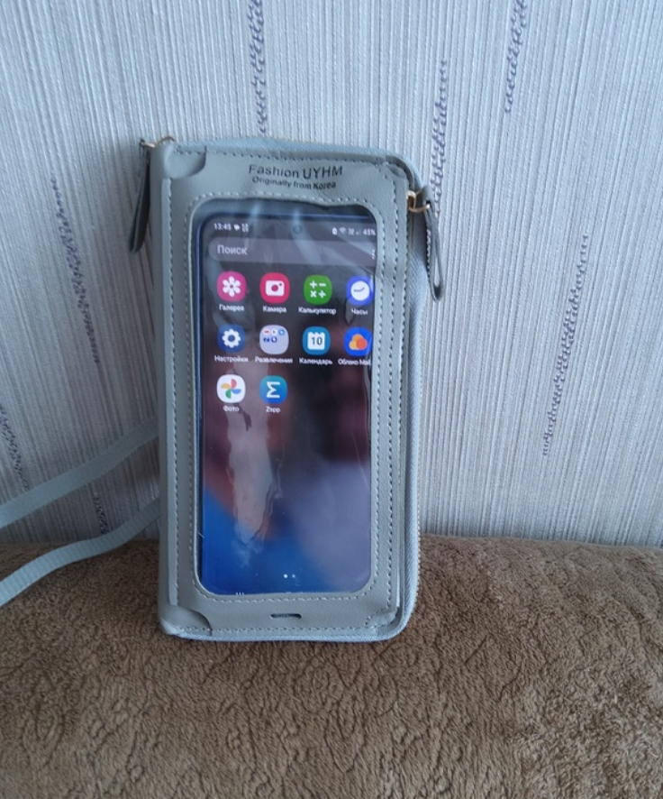 Şəffaf ekranlı telefon çantası