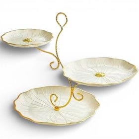 Desertlər üçün etajer, plastik/metal, 40×32×26 sm, bej – Qab-qacaq və Ev və Mətbəx üçün