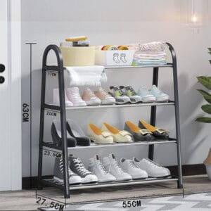 Ayaqqabı üçün rəf, metal/plastik, qara, 17/20/23.5×55×63 sm – Ayaqqabı organizerləri və Saxlama və Təşkilat üçün