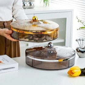 Çərəz qabı, 27.5×12.5 sm, plastik, şəffaf/qızılı – Qab-qacaq və Ev və Mətbəx üçün