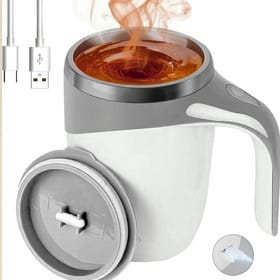 Avtomatik qarışdırıcılı fincan, 380 ml, ağ/boz – Qab-qacaq və Ev və Mətbəx üçün