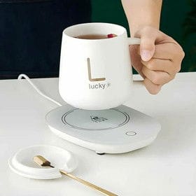 Qapaqlı və qaşıqlı fincan dəsti L-Lucky, termostatik, keramika, 380 ml, ağ – Qab-qacaq, Su qabları və termoslar və Ev və Mətbəx üçün