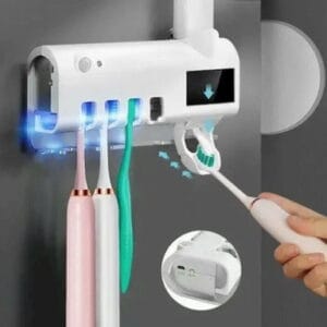 Dispenser-sterilizator diş fırçası və diş pastası üçün, 200×75×40 mm, ağ – Ağız və diş baxımı, Hamam və santexnika və Sağlamlıq və Gözəllik üçün
