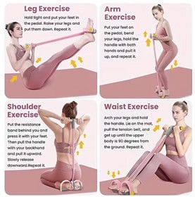 Espander 4-Tube yoqa, streçinq və pres məşqi üçün – İdman və fitnes və Sağlamlıq və Gözəllik üçün