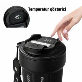 Termo fincan, paslanmayan polad, qara, 450 ml – Qab-qacaq, Su qabları və termoslar və Ev və Mətbəx üçün