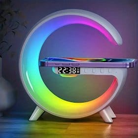 Elektron saat G63, 15×16 sm, plastik, ağ – Kiçik elektronika və Elektronika və Gadgetlər üçün