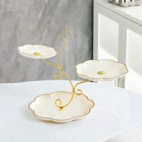 Desertlər üçün etajer, plastik/metal, 40×32×26 sm, bej – Qab-qacaq və Ev və Mətbəx üçün