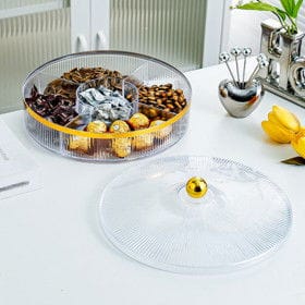 Çərəz qabı, 27.5×12.5 sm, plastik, şəffaf/qızılı – Qab-qacaq və Ev və Mətbəx üçün