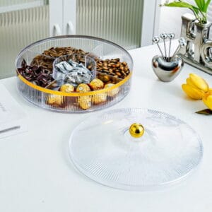 Çərəz qabı, 27.5×12.5 sm, plastik, şəffaf/qızılı – Qab-qacaq və Ev və Mətbəx üçün