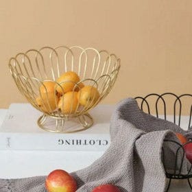 Meyvə qabı, metal, 24×14 sm, qızılı – Qab-qacaq və Ev və Mətbəx üçün