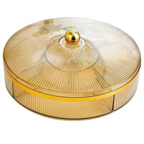 Çərəz qabı, 27.5×12.5 sm, plastik, şəffaf/qızılı – Qab-qacaq və Ev və Mətbəx üçün