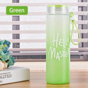 İdman su qabı Hello Master, şüşə, yaşıl, 400 ml – İdman və fitnes, Su qabları və termoslar və Ev və Mətbəx üçün