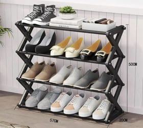 Ayaqqabı üçün stellaj OneM178, qara, 50×20×57 sm – Ayaqqabı organizerləri və Saxlama və Təşkilat üçün