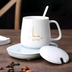 Qapaqlı və qaşıqlı fincan dəsti L-Lucky, termostatik, keramika, 380 ml, ağ – Qab-qacaq, Su qabları və termoslar və Ev və Mətbəx üçün