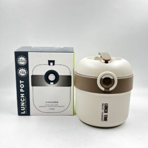 Yemək qabı 2 mərtəbə 1300 ml dairəvi