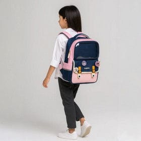 Məktəbli bel çantası, polyester, mavi/çəhrayı, 30×44 sm – Çantalar və Ofis və Məktəb üçün