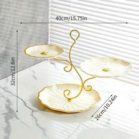 Desertlər üçün etajer, plastik/metal, 40×32×26 sm, bej – Qab-qacaq və Ev və Mətbəx üçün