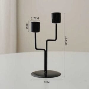 Şamdan dəsti, metal, qara, 2 şam üçün 18.5×9 sm – Ev dekoru və Ev və Mətbəx üçün