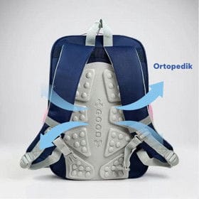 Məktəbli bel çantası, polyester, mavi/çəhrayı, 30×44 sm – Çantalar və Ofis və Məktəb üçün