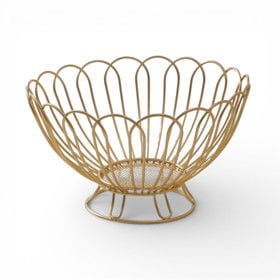 Meyvə qabı, metal, 24×14 sm, qızılı – Qab-qacaq və Ev və Mətbəx üçün