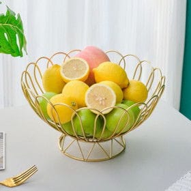 Meyvə qabı, metal, 24×14 sm, qızılı – Qab-qacaq və Ev və Mətbəx üçün